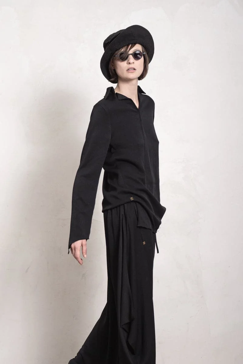 eigensinnig wien | Colette | Schwarze, elegante Bluse für Damen