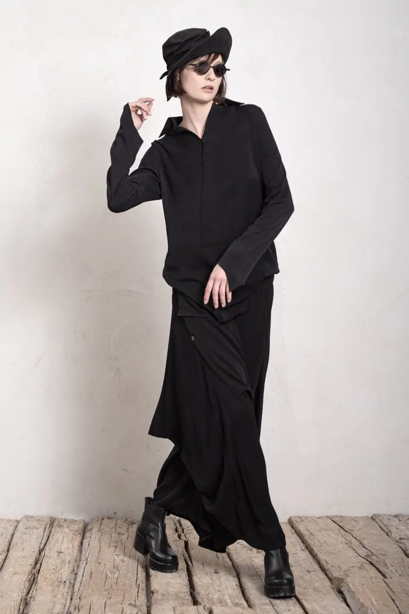 eigensinnig wien | Colette | Schwarze, elegante Bluse für Damen