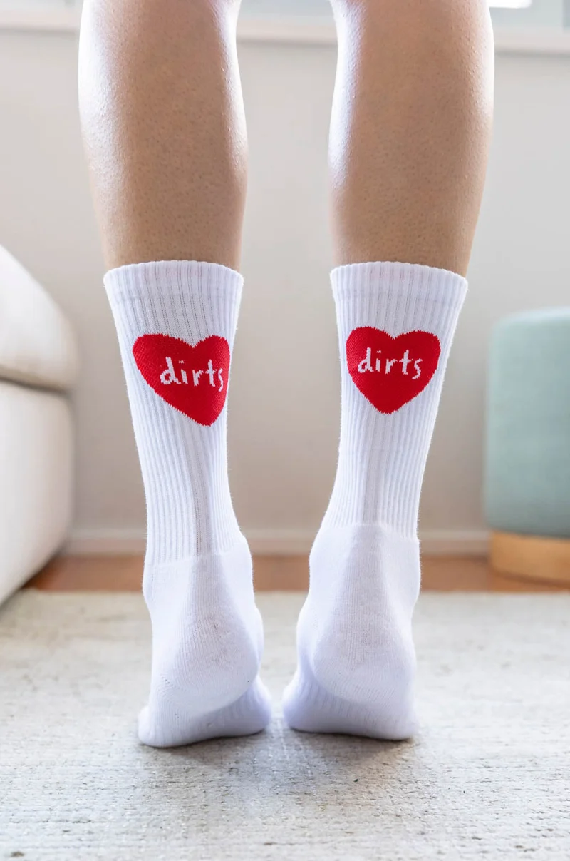 Weisse Heart Socken aus Baumwolle von Dirts