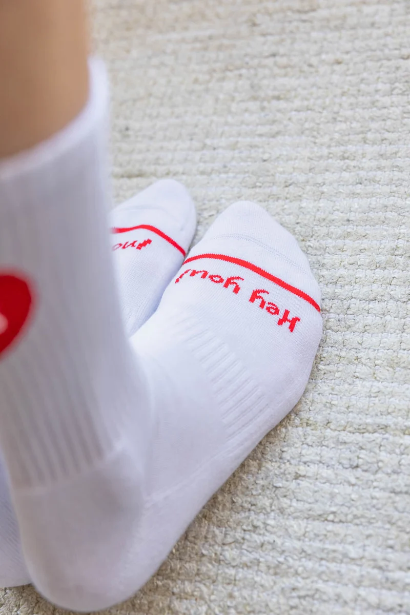 Weisse Heart Socken aus Baumwolle von Dirts