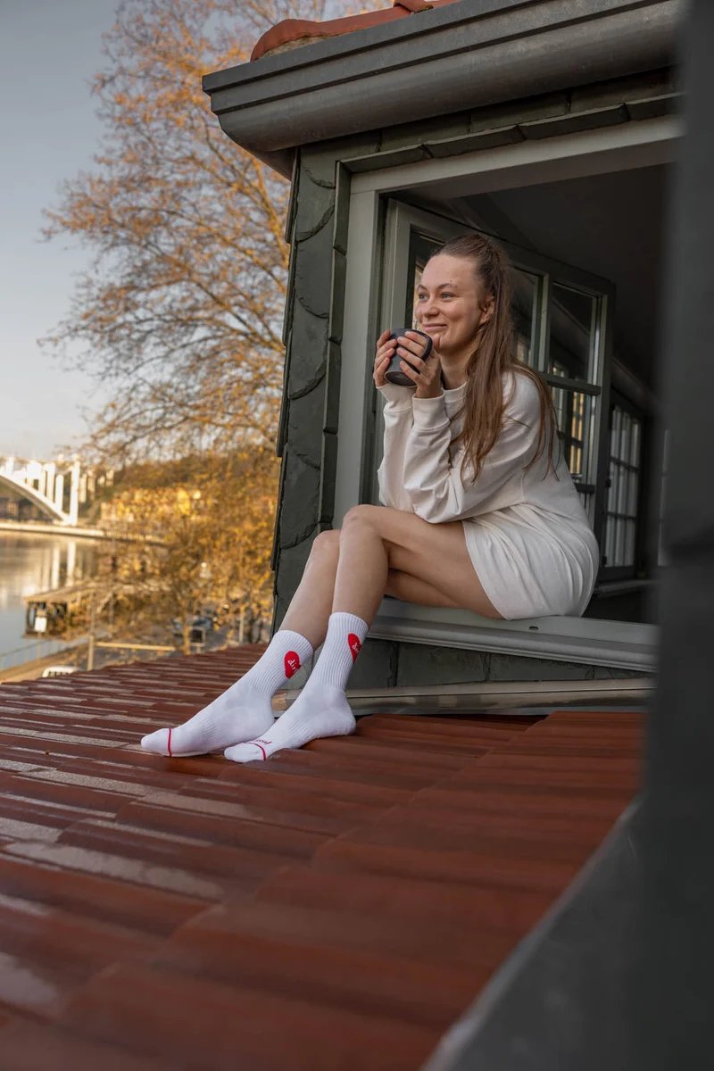 Weisse Heart Socken aus Baumwolle von Dirts