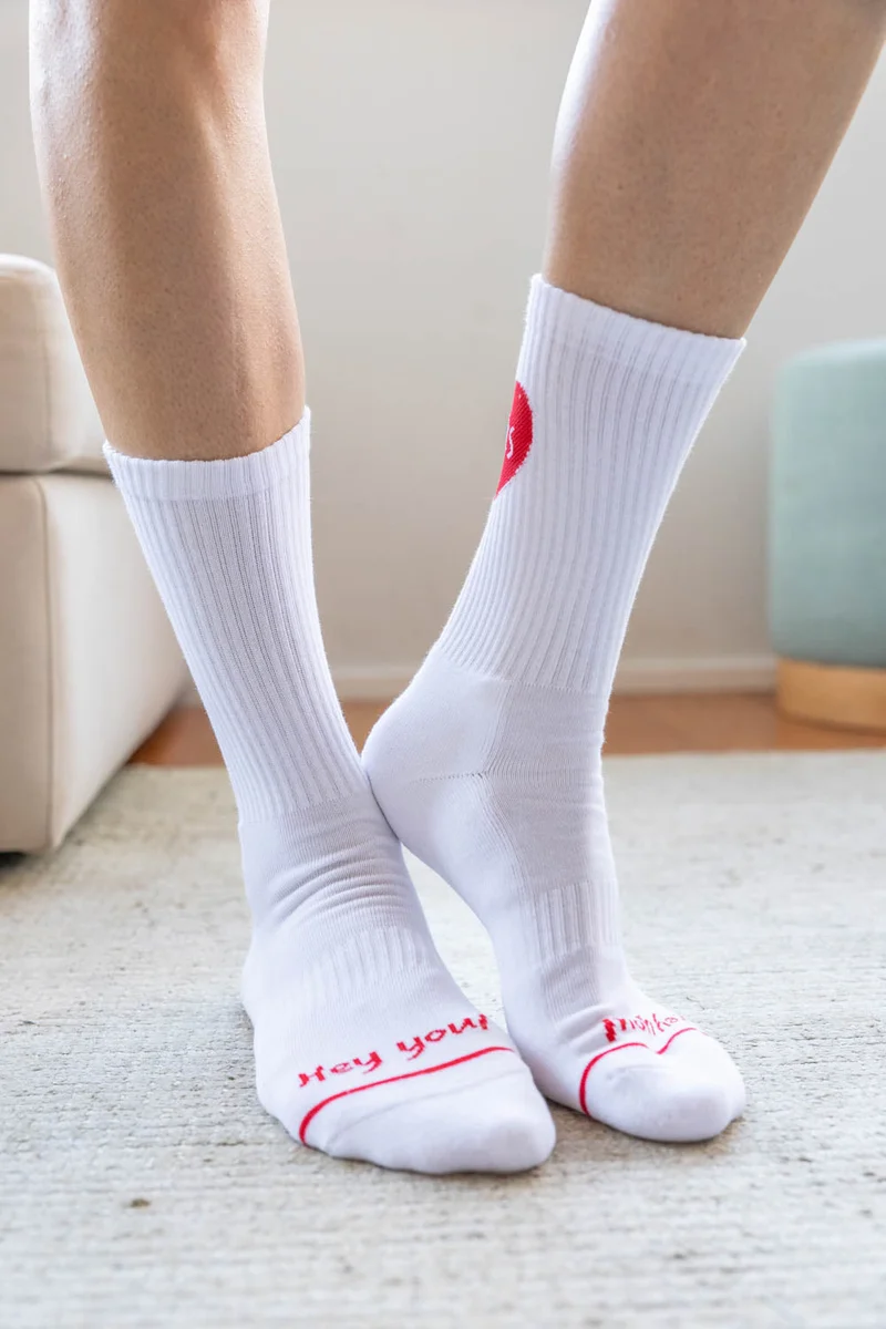 Weisse Heart Socken aus Baumwolle von Dirts