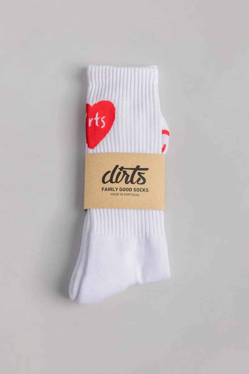 Weisse Heart Socken aus Baumwolle von Dirts