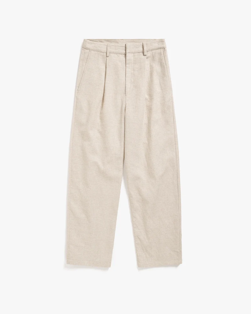 Beige High-Waist Hose Waffle aus 100 % Bio-Baumwolle von Rotholz