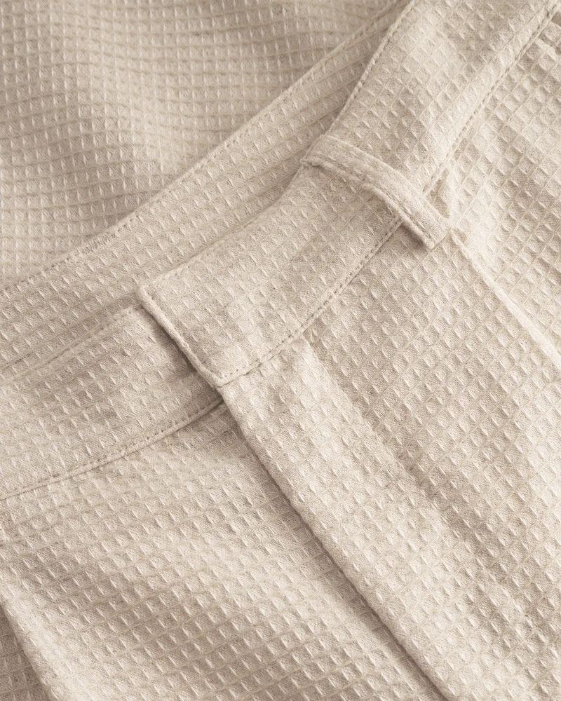 Beige High-Waist Hose Waffle aus 100 % Bio-Baumwolle von Rotholz