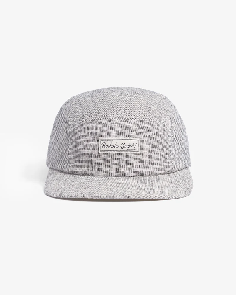 Graues Cap Logo 5 Panel aus 100% Bio-Baumwolle von Rotholz