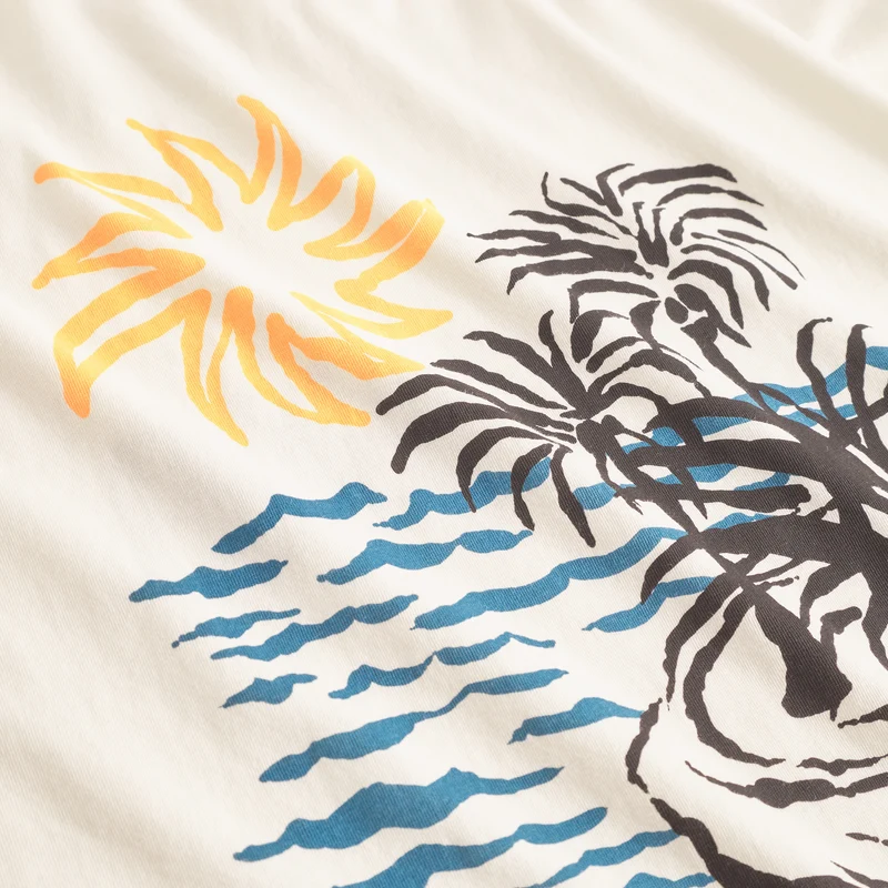 T-Shirt Stockholm Sun and Sea 100% Bio Baumwolle in offwhite