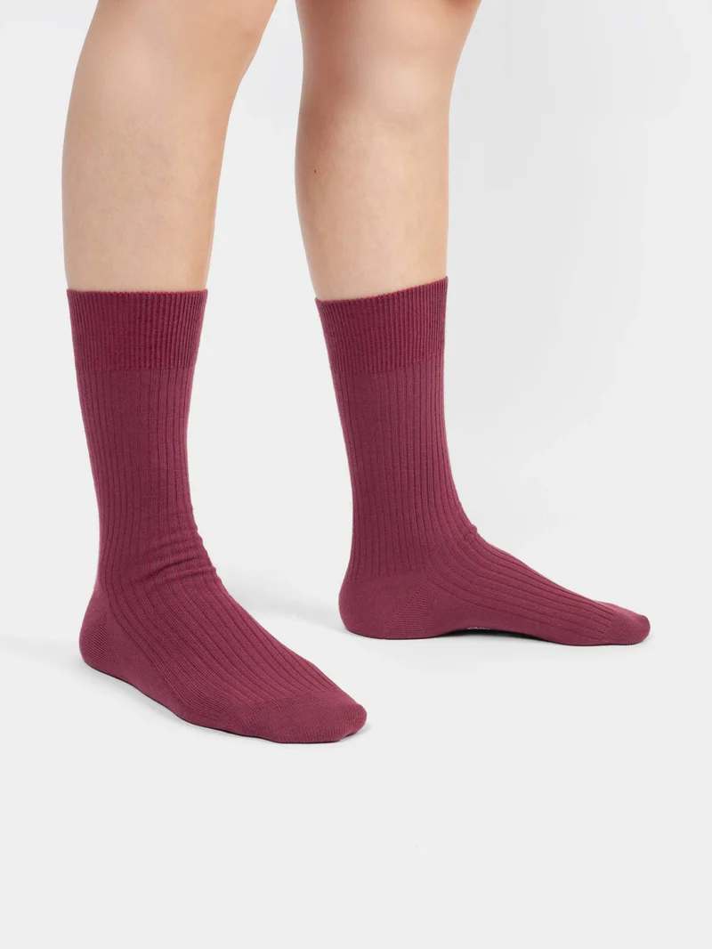 Ribbed Wine Red