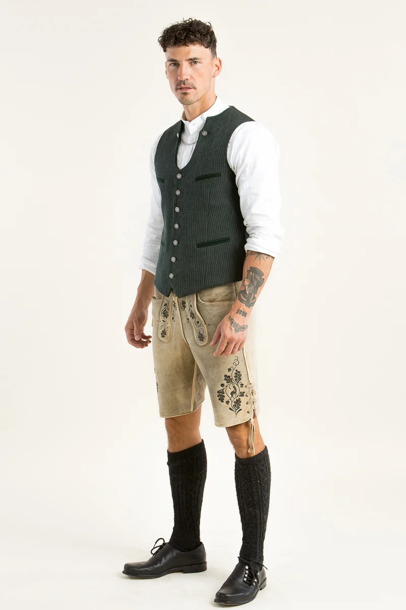 Kurze Meindl Hirschlederhose Herzog Max altschwarz