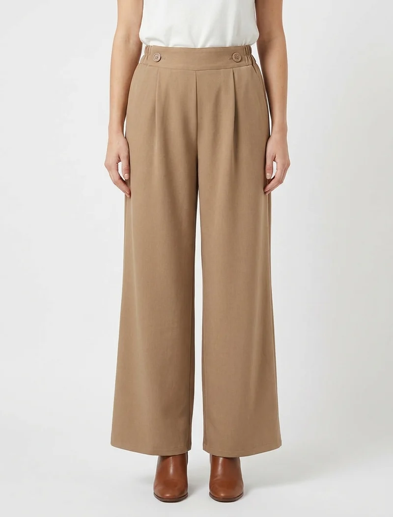 Uni Hose mit elastischem Bund - Kamel