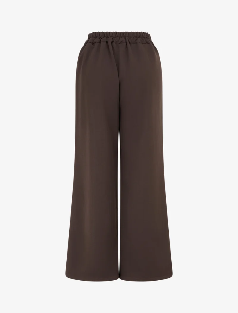 Uni Hose mit elastischem Bund - Braun