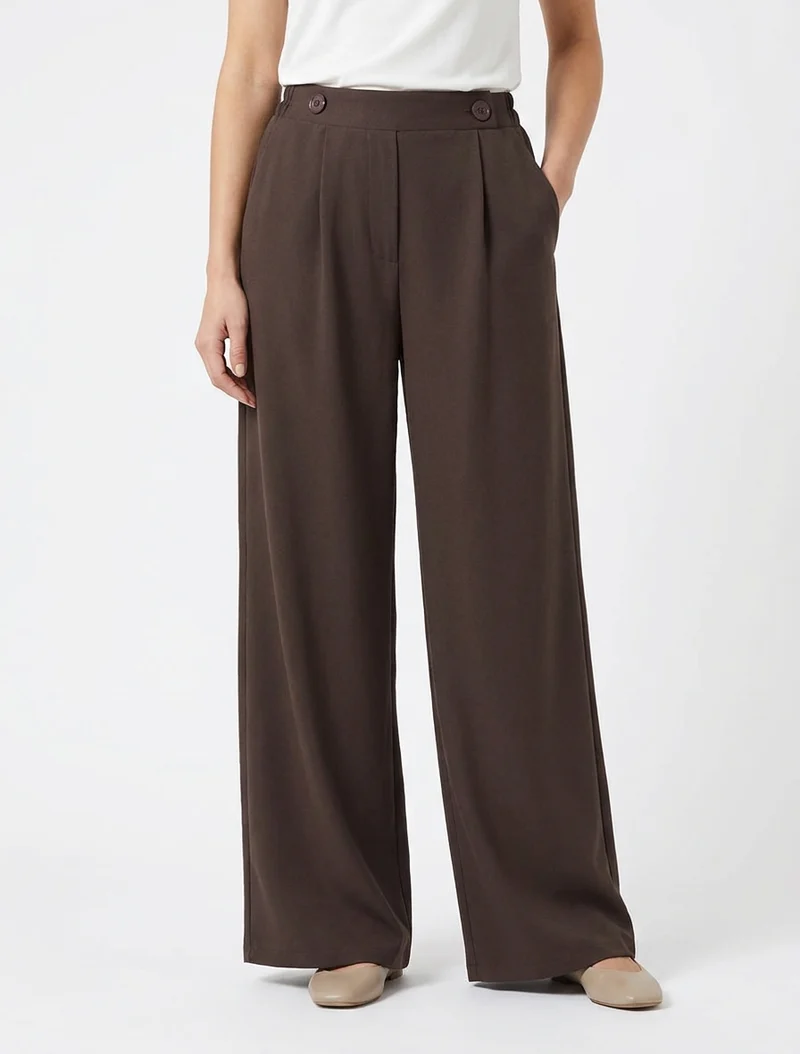 Uni Hose mit elastischem Bund - Braun