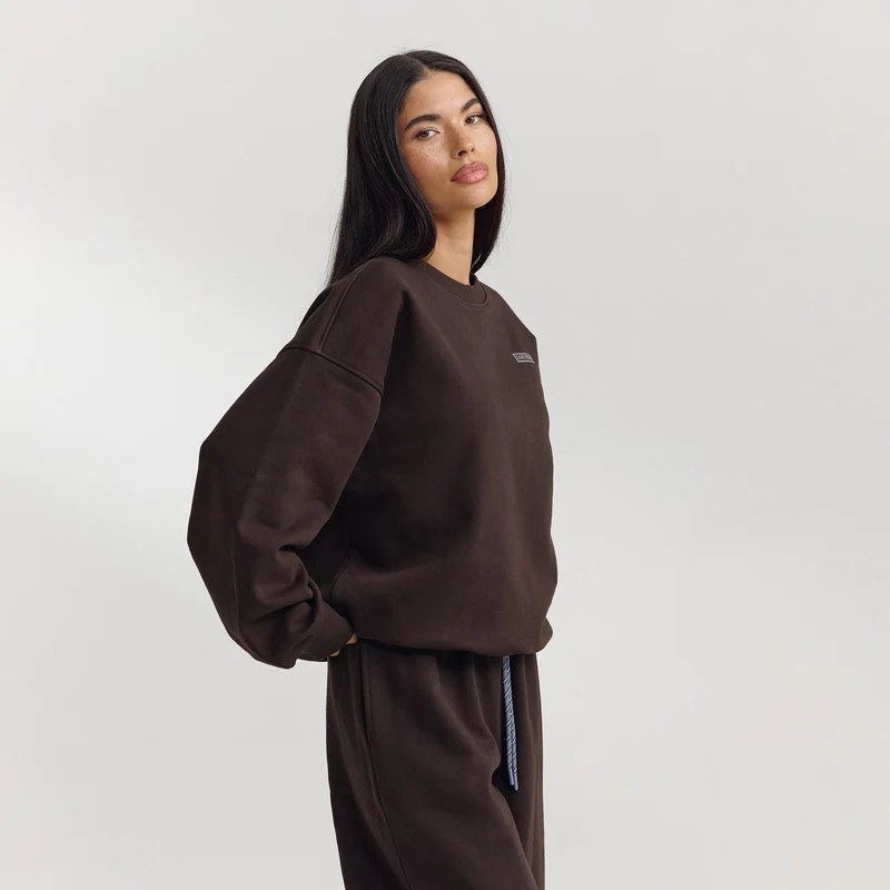 Oversized Pullover - Dunkle Schokolade