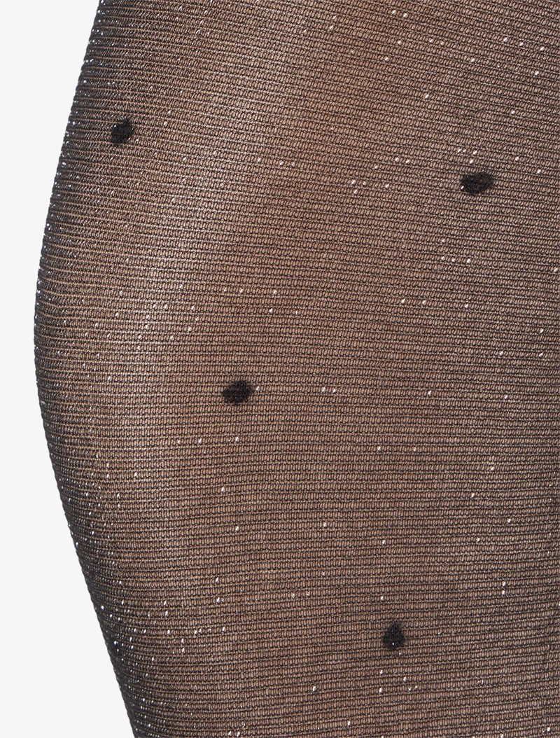 Irisierende Strumpfhose mit Tupfenmuster. - Schwarz