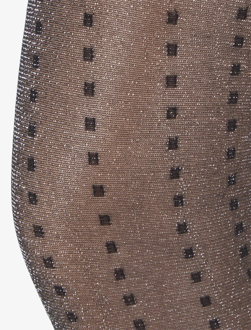 Irisierende Strumpfhose mit Punktmuster - Schwarz
