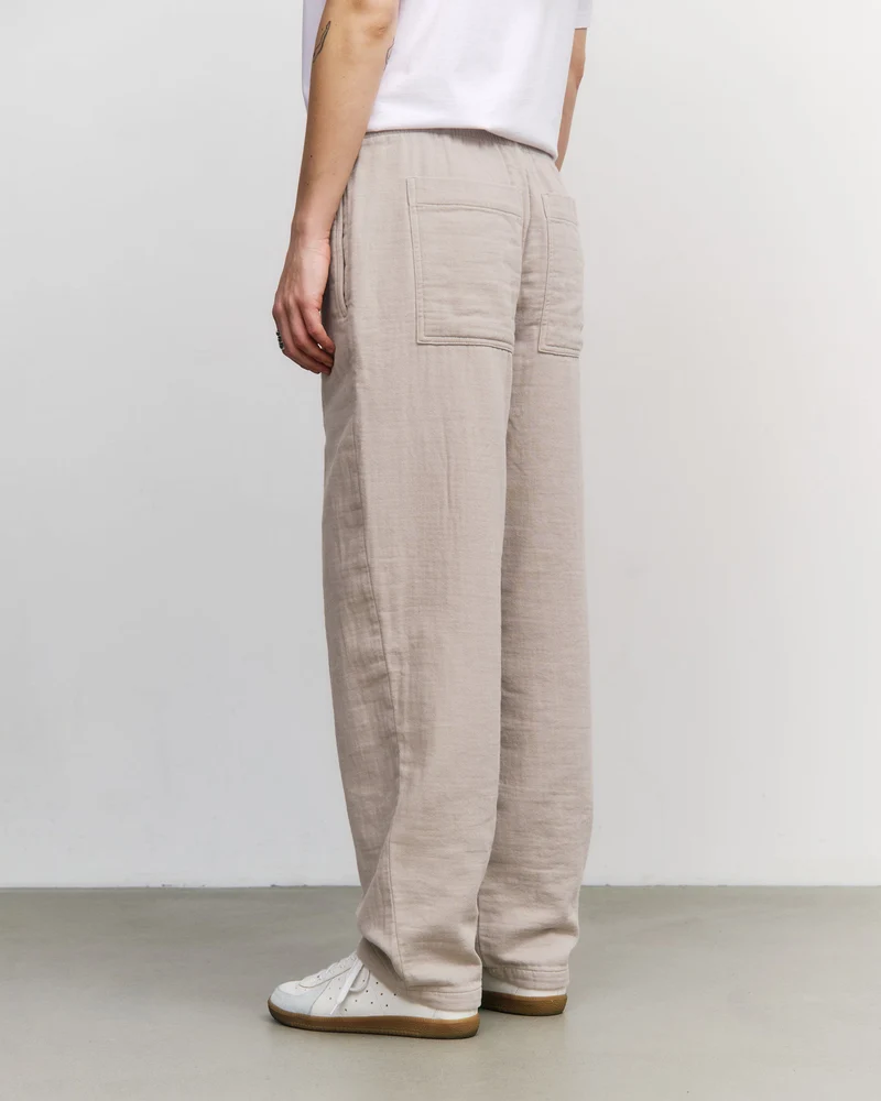 Beige Weite Hose aus 100% Bio-Baumwolle von Rotholz
