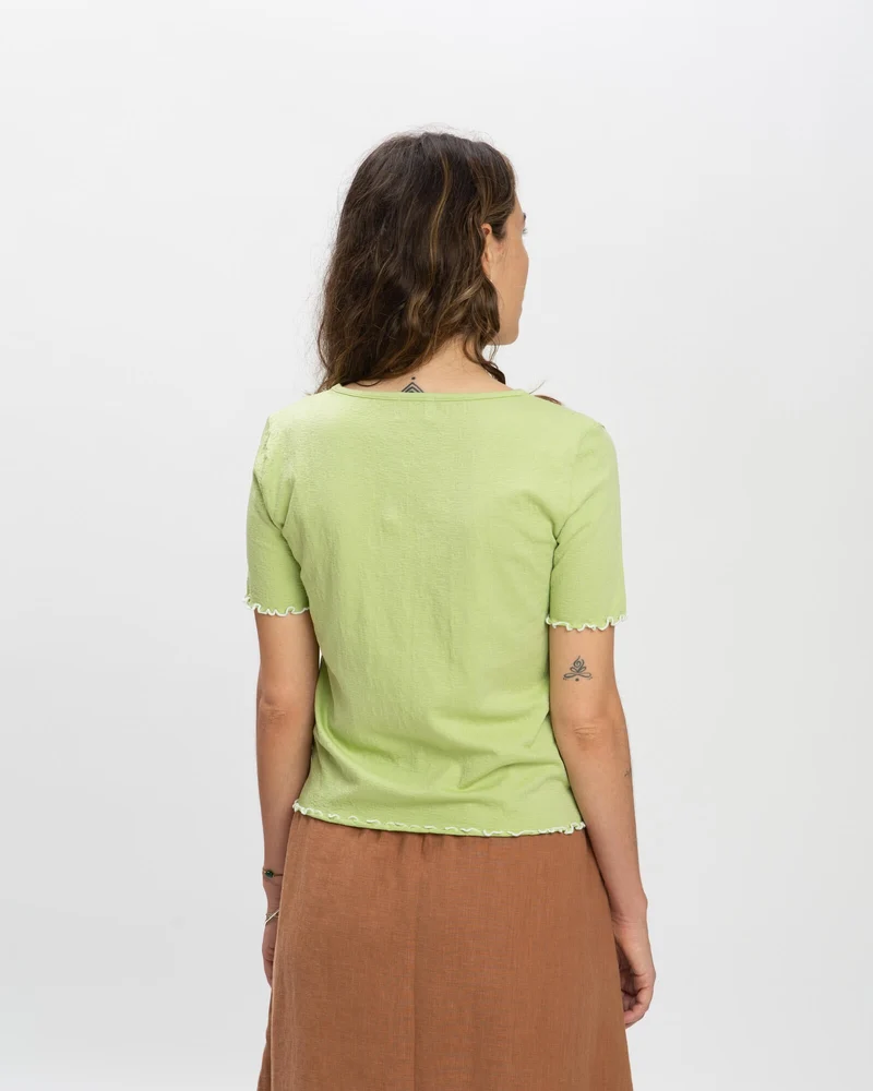 Hellgrünes T-Shirt Curly aus Jacquard-Jersey von Matona