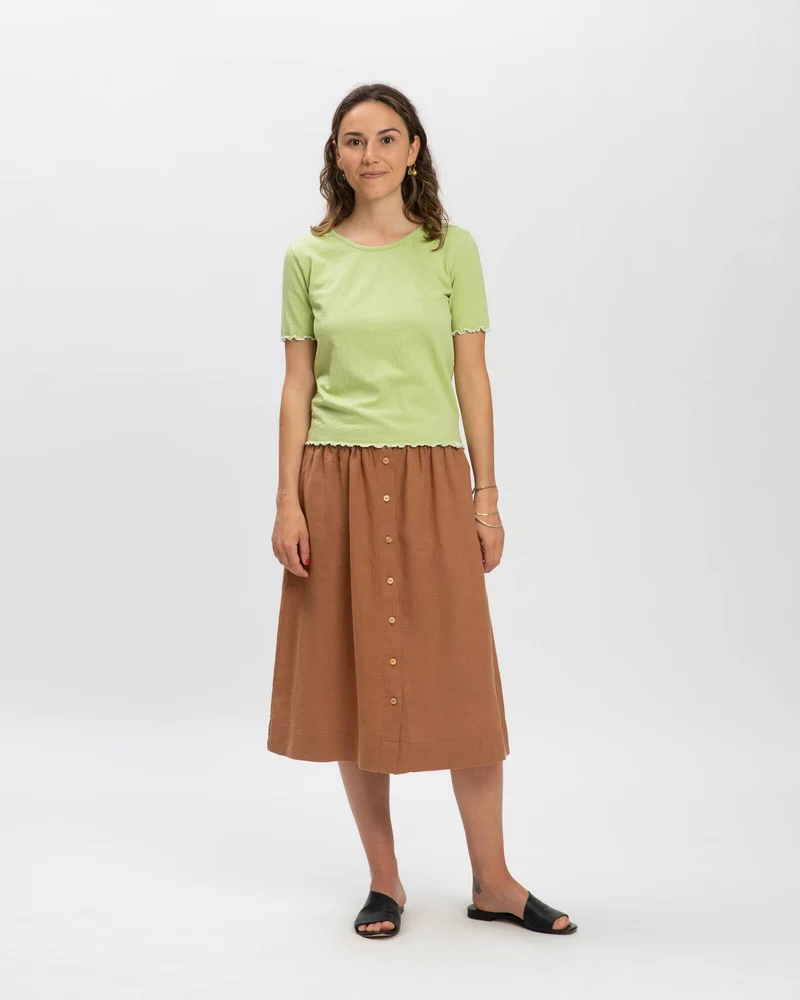 Hellgrünes T-Shirt Curly aus Jacquard-Jersey von Matona