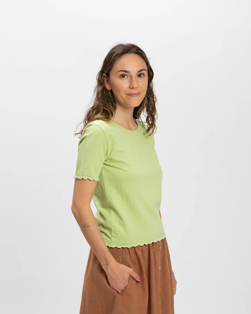 Hellgrünes T-Shirt Curly aus Jacquard-Jersey von Matona