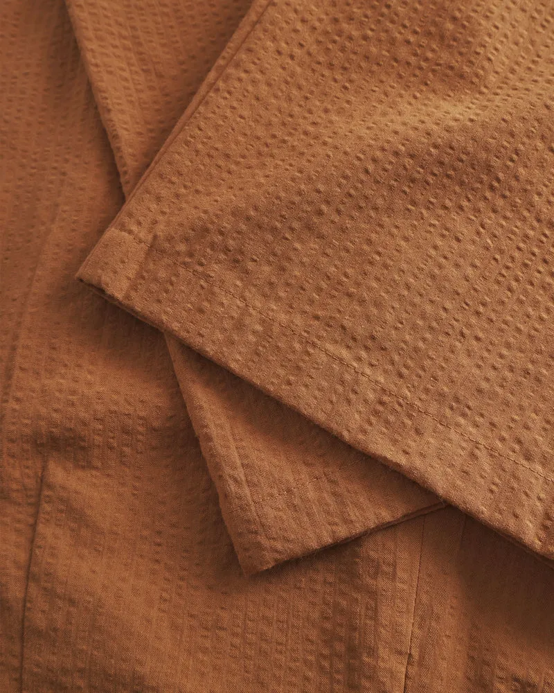 Hellbrauner Jumpsuit Seesucker aus 100% Bio-Baumwolle von Rotholz