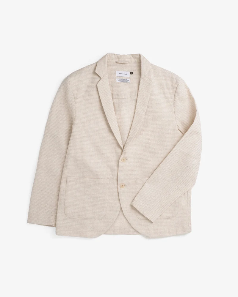 Beiger Blazer Casual Waffel aus 100% Bio-Baumwolle von Rotholz