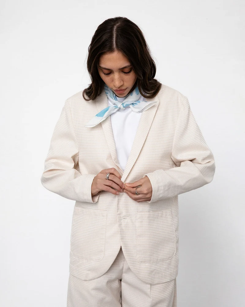 Beiger Blazer Casual Waffel aus 100% Bio-Baumwolle von Rotholz