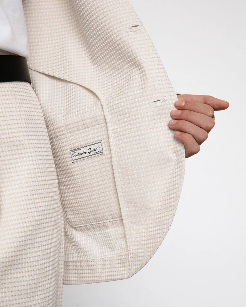 Beiger Blazer Casual Waffel aus 100% Bio-Baumwolle von Rotholz