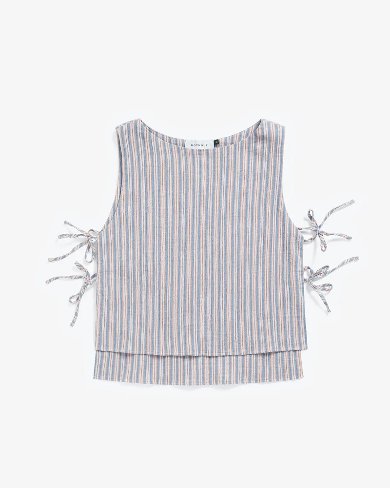 Grau gestreiftes Wickeltop aus 100% Bio-Baumwolle von Rotholz