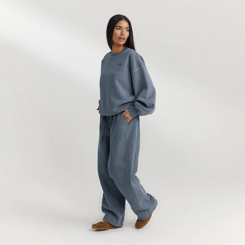 Oversized Pullover - Gewaschenes Blau