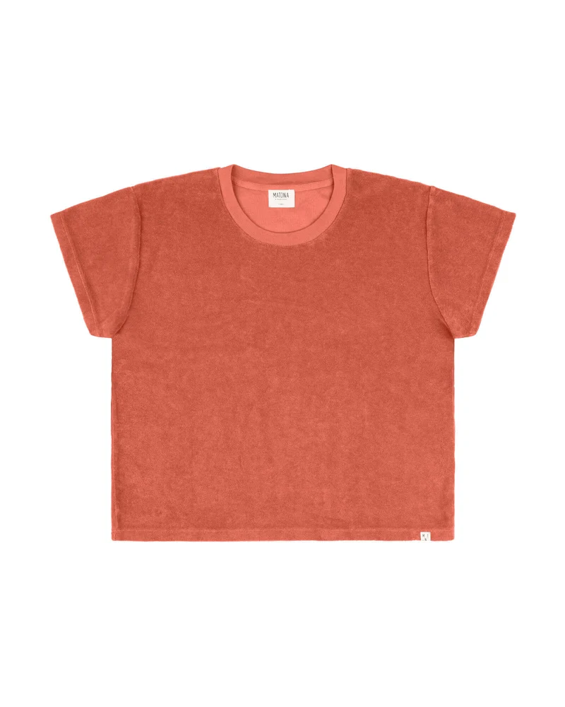 Braunrotes T-Shirt Terry aus Bio-Baumwolle von Matona