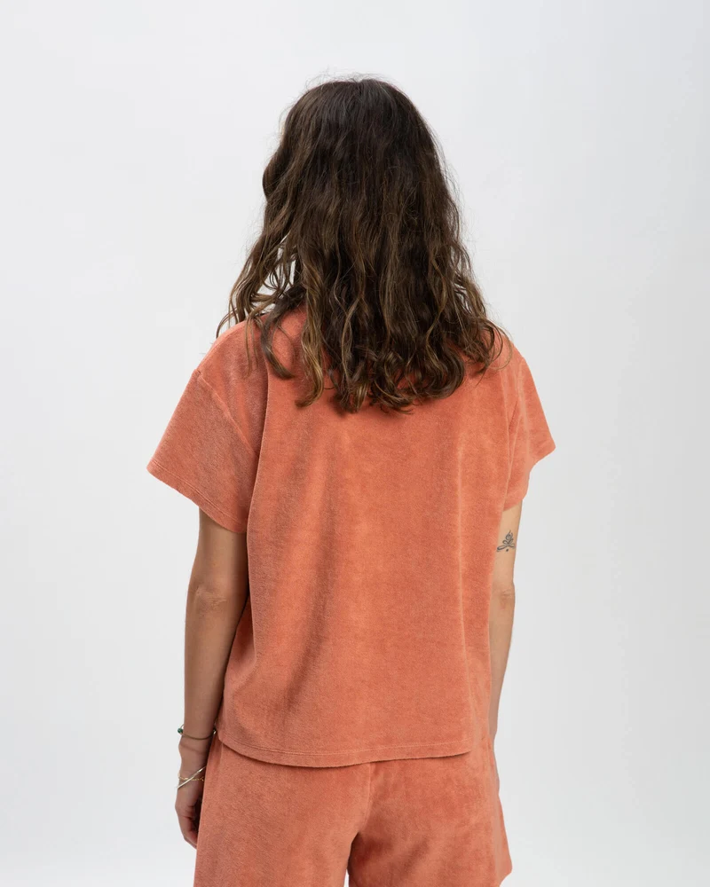 Braunrotes T-Shirt Terry aus Bio-Baumwolle von Matona