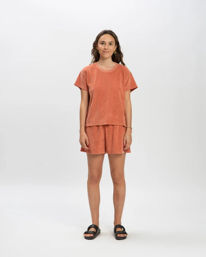 Braunrotes T-Shirt Terry aus Bio-Baumwolle von Matona