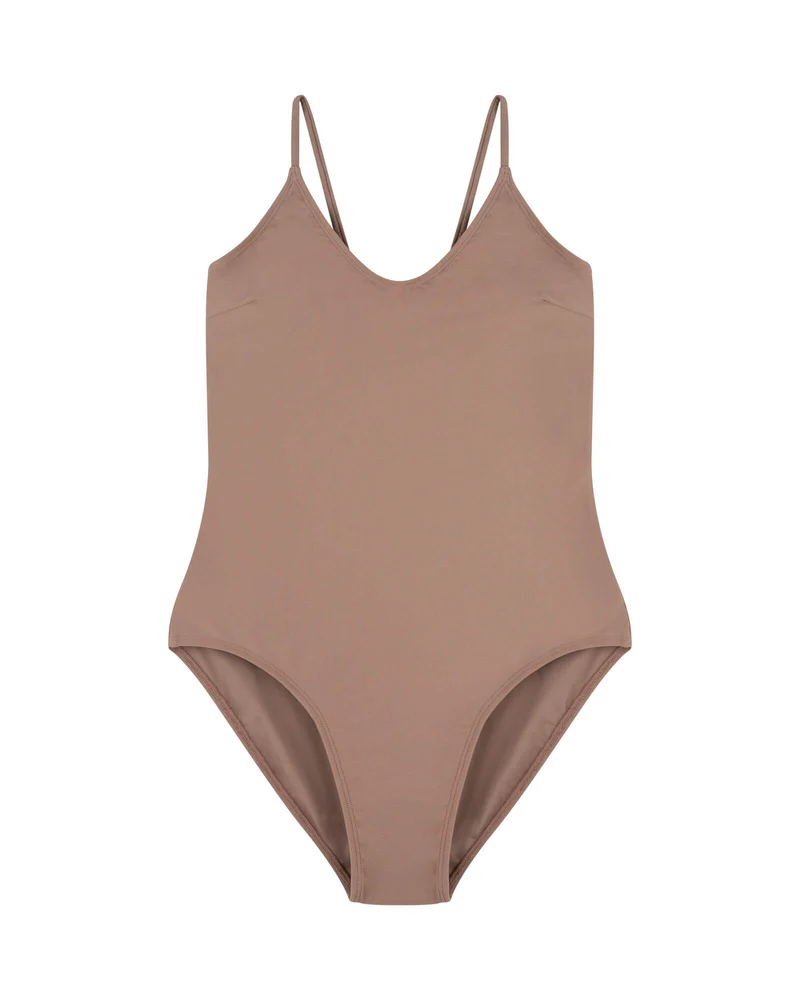 Brauner Badeanzug V-Neck aus Nylon von Matona