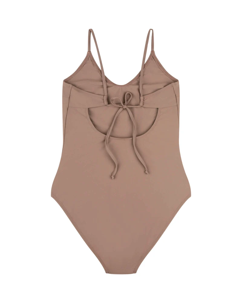 Brauner Badeanzug V-Neck aus Nylon von Matona