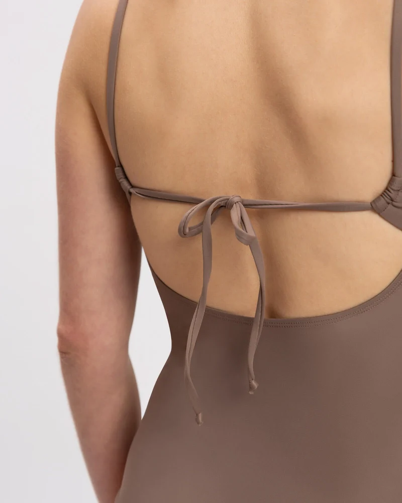 Brauner Badeanzug V-Neck aus Nylon von Matona