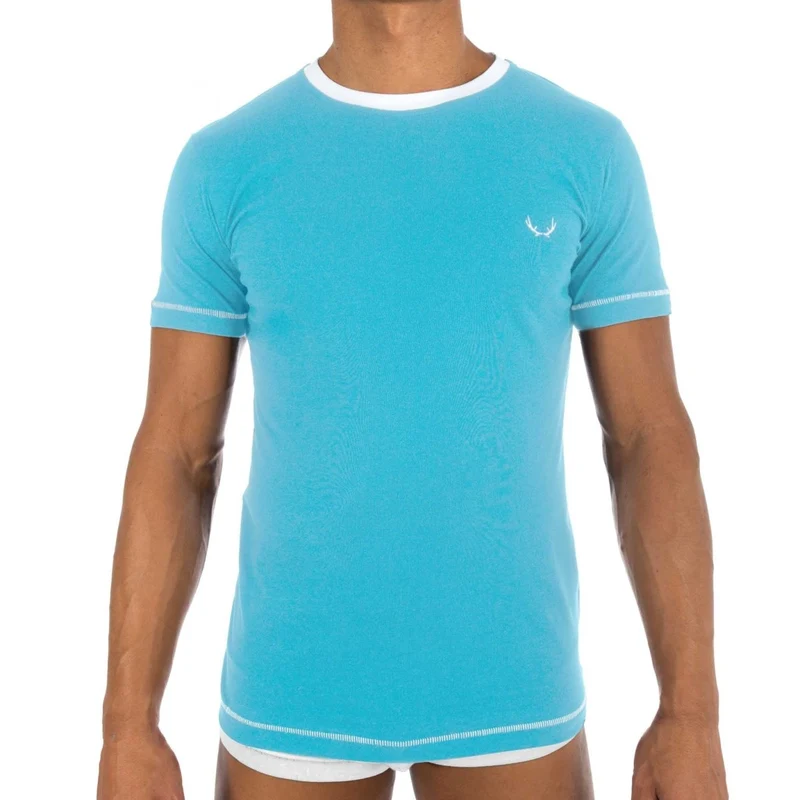 Hellblaues T-Shirt mit Rundhalsausschnitt aus Bio-Baumwolle von Bluebuck