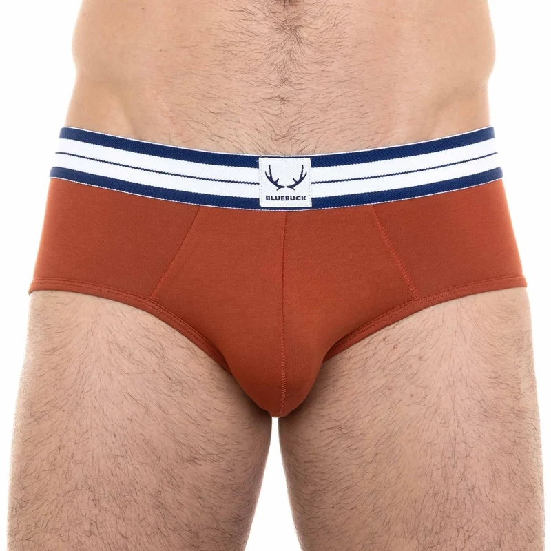Slip homme rouge brique en coton bio