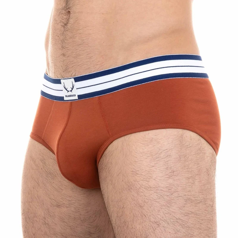 Slip homme rouge brique en coton bio