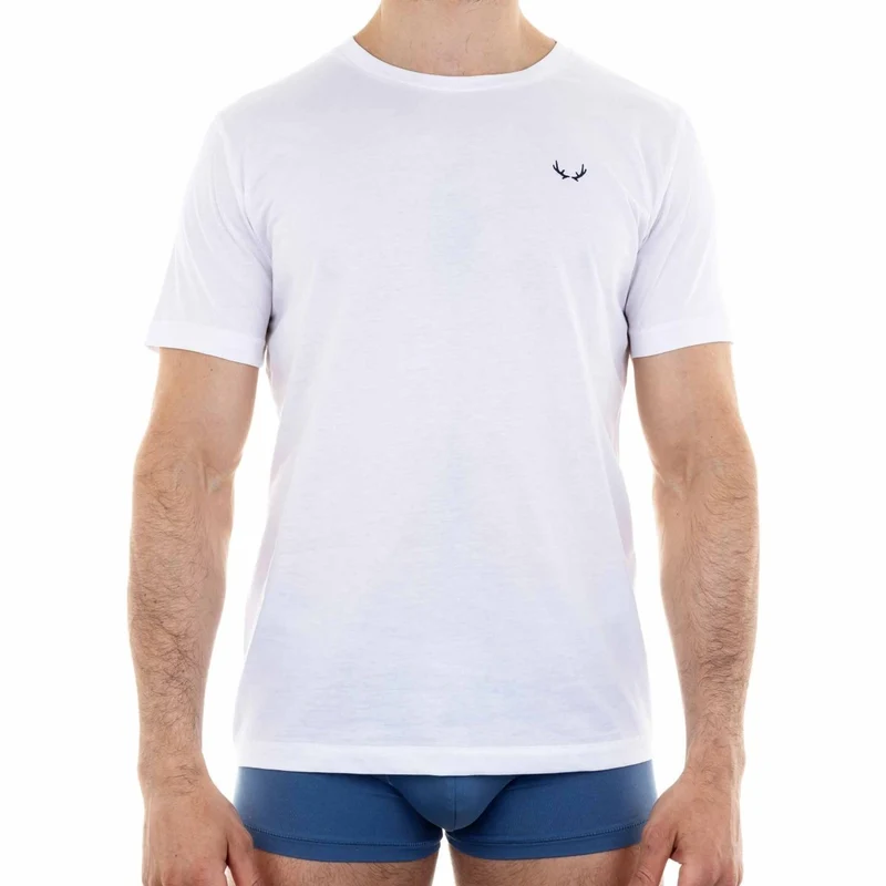 Weisses T-shirt mit Rundhalsausschnitt aus Bio-Baumwolle von Bluebuck