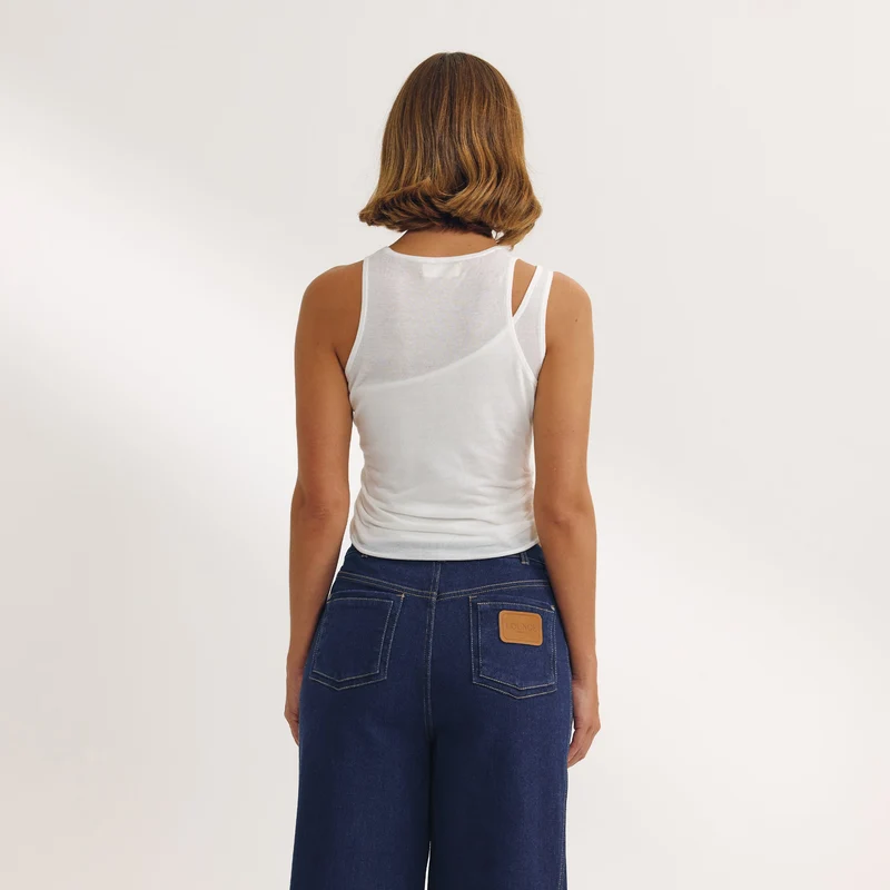 Mehrlagiges Tanktop - Weiß