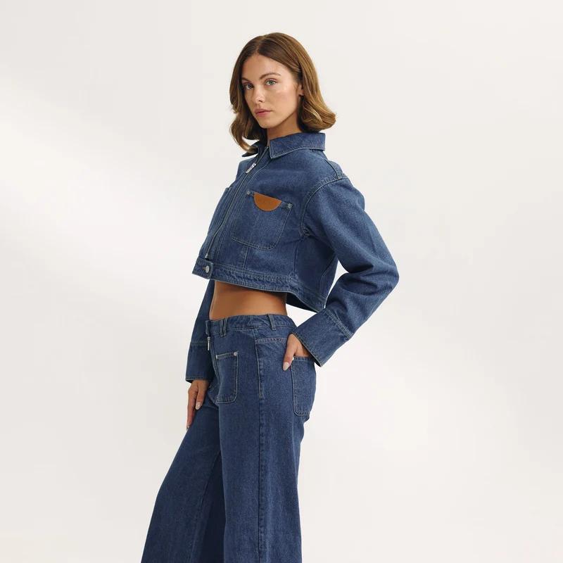 Oversize-Denimjacke - Blau