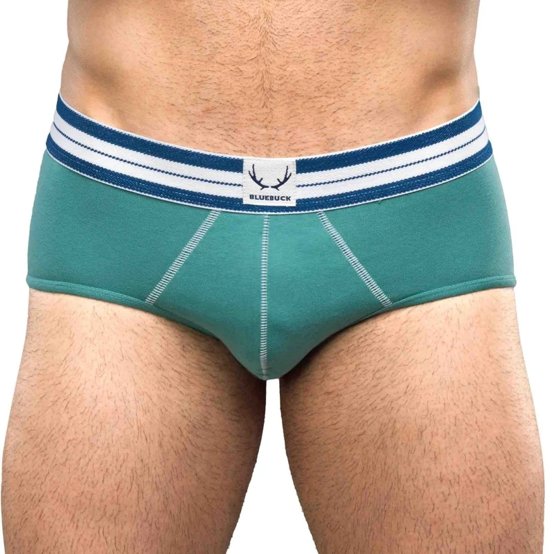 Grüne Unterhose aus Bio-Baumwolle von Bluebuck