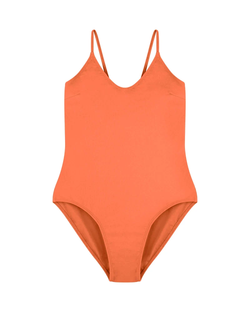 Orangener Bazeanzug V-Neck aus Nylon von Matona