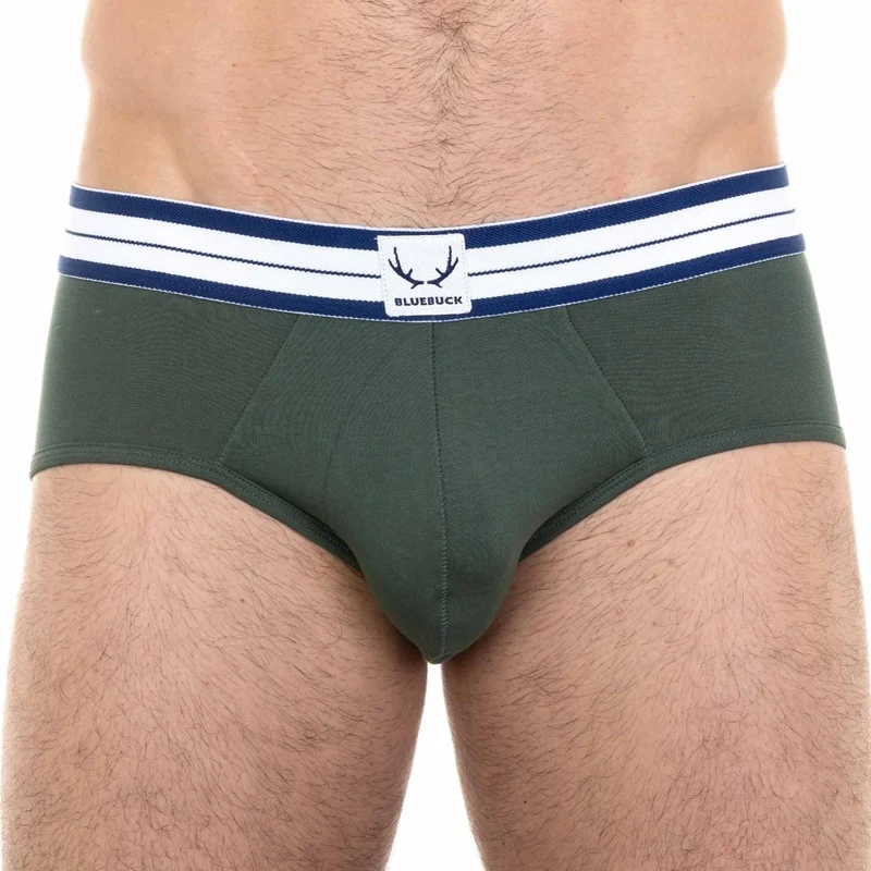 Dunkelgrüne Unterhose aus Bio-Baumwolle von Bluebuck