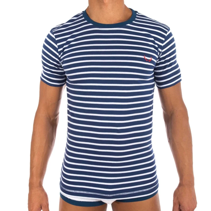 Blau-weiss gestreiftes T-shirt aus Bio-Baumwolle von Bluebuck