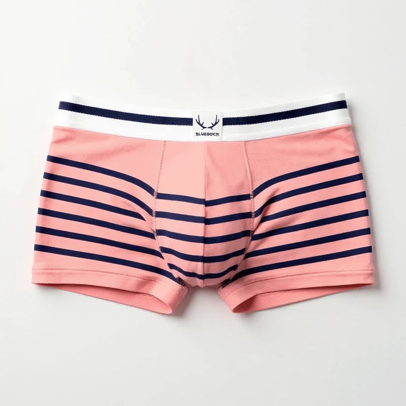 Rosa-blau gestreifte Boxershorts aus Bio-Baumwolle von Bluebuck