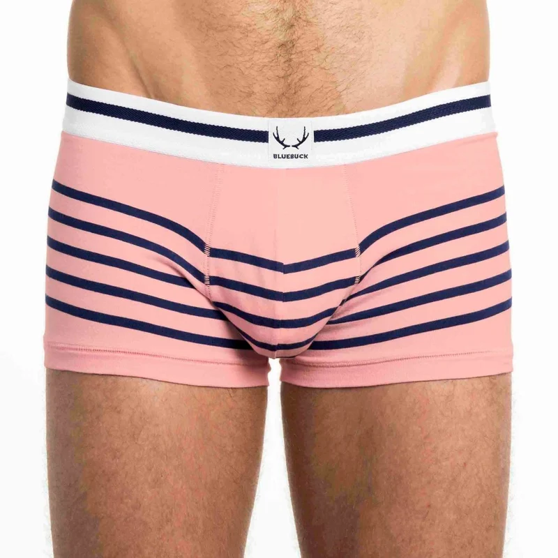 Rosa-blau gestreifte Boxershorts aus Bio-Baumwolle von Bluebuck