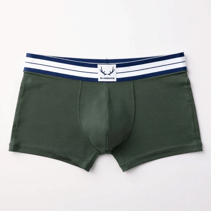 Boxer homme vert foncé en coton bio