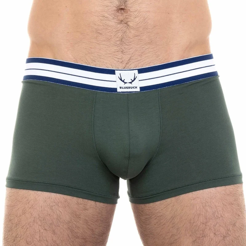 Boxer homme vert foncé en coton bio