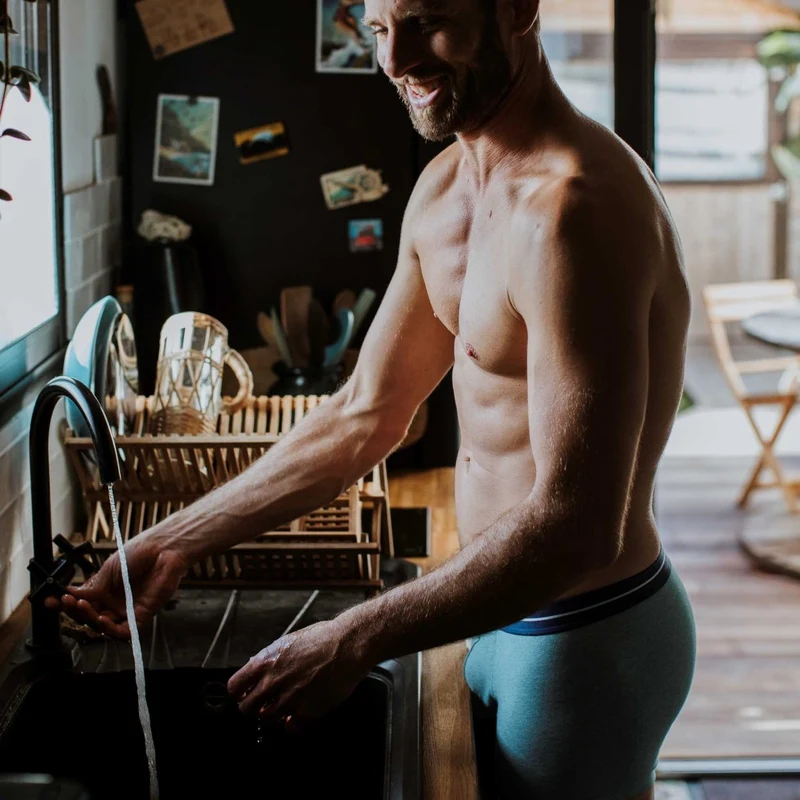 Mintgrüne Boxershorts aus Bio-Baumwolle und Seaqual von Bluebuck